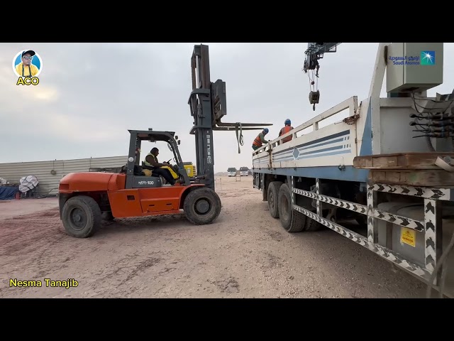 Forklift muna sa ngaun at Boomtruck dahil walang Crane | Nesma project Tanajib 2024