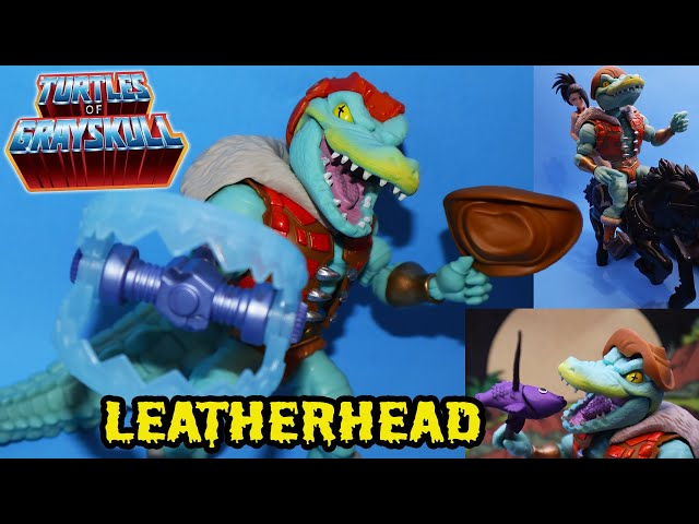 Turtles of Grayskull Leatherhead Figure Review! | MOTU x TMNT