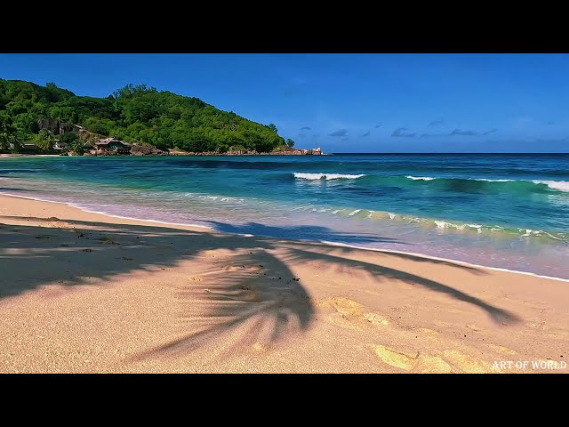 The Most Beautiful Relaxing Beach Waves - Ocean Sounds of Meditation Seychelles Island 4K Video