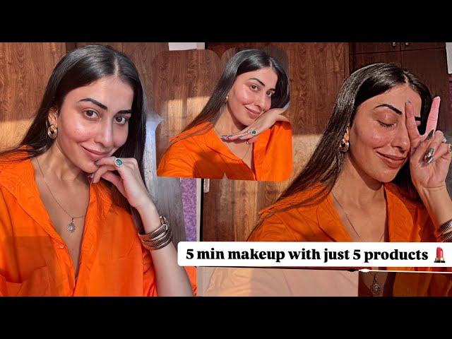 Quick and easy 5 minute makeup with 5 products 💄