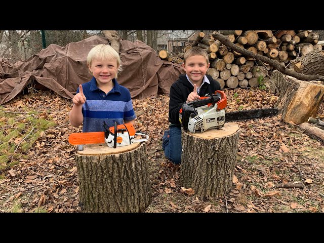 The boy’s first chainsaws