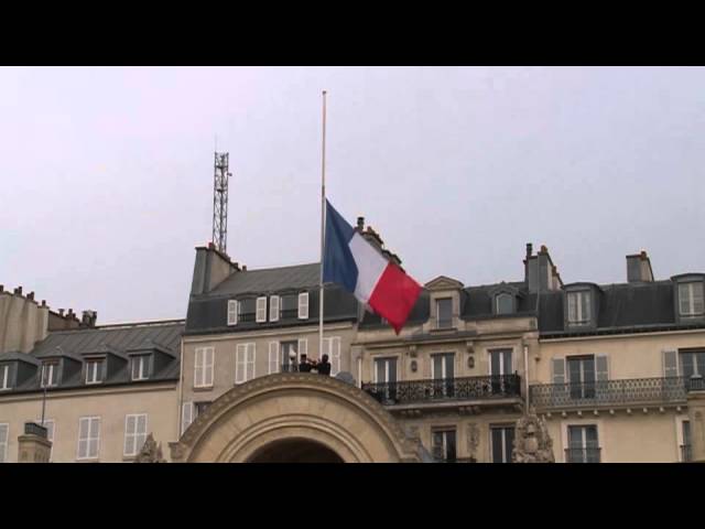 French flags at half mast at Elysee Palace