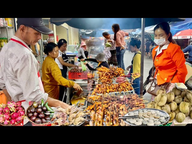 Cambodian Street Food Tour in Nat Market of Takeo - Exotic Foods, Chicken, Fish, Frog, Birds &  More