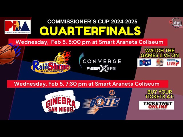 Pba Game Schedule for  Feb 5, 2025 |  PBA Commissioner's Cup 2024-2025 Game Schedule