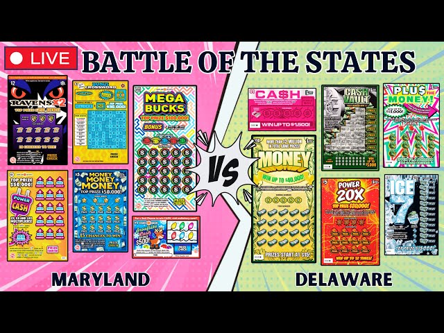 BATTLE OF THE STATES 🥊 MARYLAND vs. DELAWARE SCRATCH OFF LOTTERY TICKETS