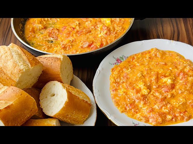 Delicious Tomato and Eggs! Traditional Azerbaijani Breakfast!