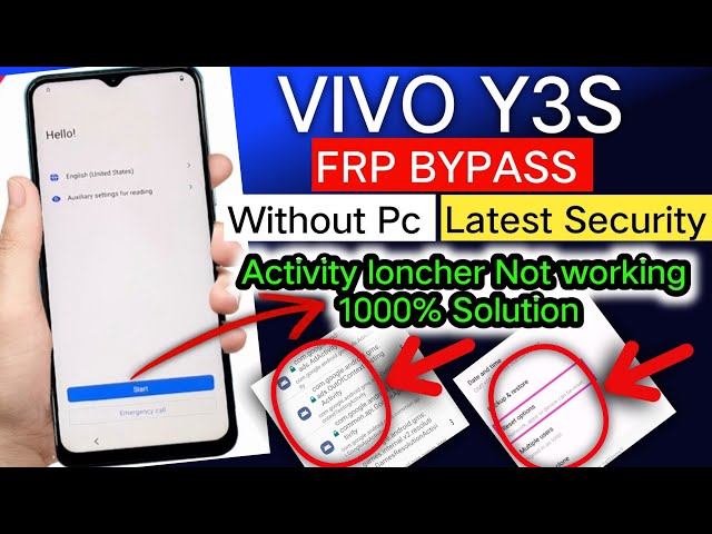 Unlock Vivo Y3S: Solve Activity Launcher Error & Bypass FRP Easily