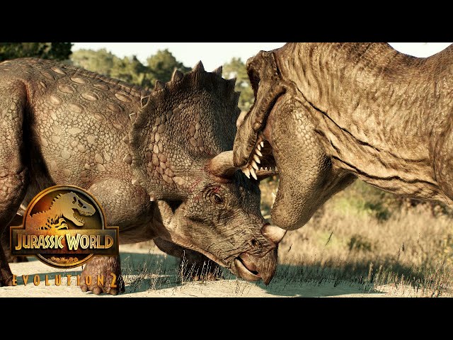 T-Rex vs Triceratops 🦖 Jurassic World Evolution 2 - Tales From Isla Sorna [4K]