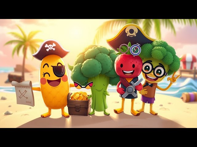 Hey Sensory Exploration with Cute Funny Fruits and Veggies Animation Joyful Adventure!