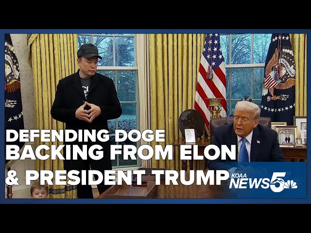 Elon Musk and President Trump defend DOGE's actions during press briefing Tuesday