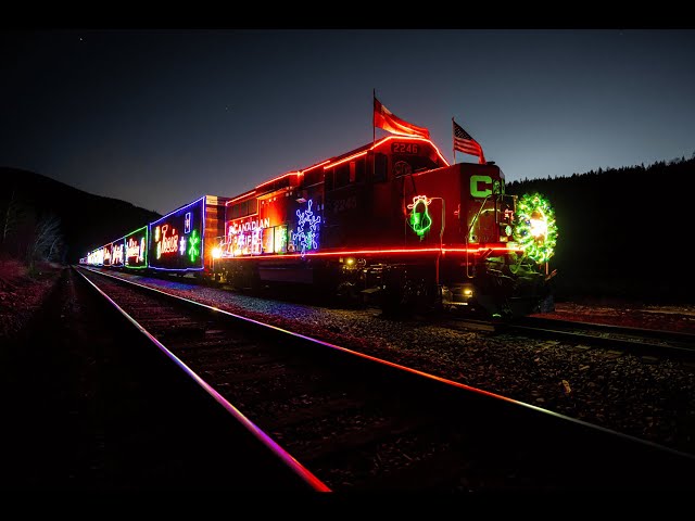 Canadian Pacific Holiday Train 360º view, Belleville MI 11:55pm November 25,2024