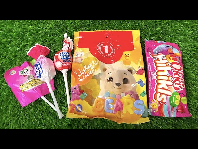 ASMR Most Popular Candys / some lots of colorful rainbow lollipop candy / unpacking chocolate wala