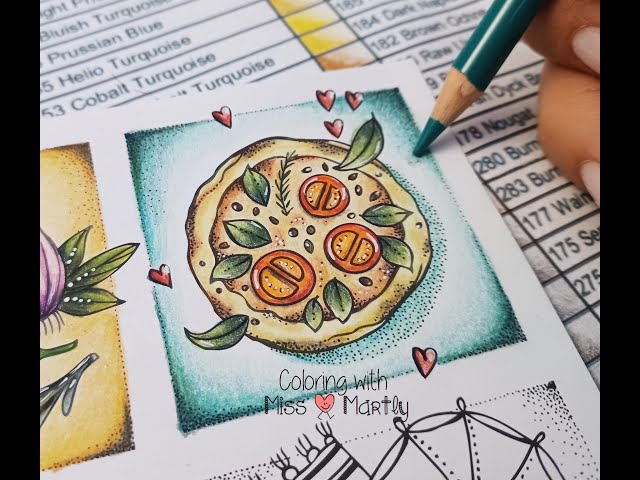 Coloring: Meine Reise durch Europa by Rita berman | Pizza with Polychromos