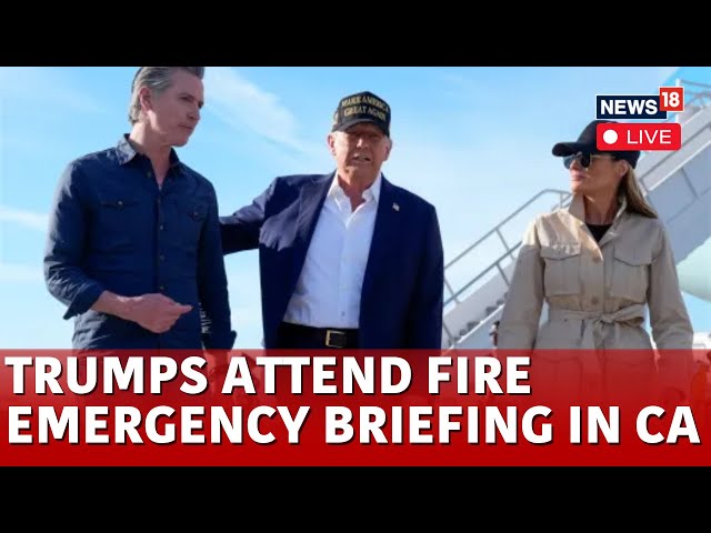 Donald Trump LIVE | President Donald Trump Attend Fire Emergency Briefing In California | N18G