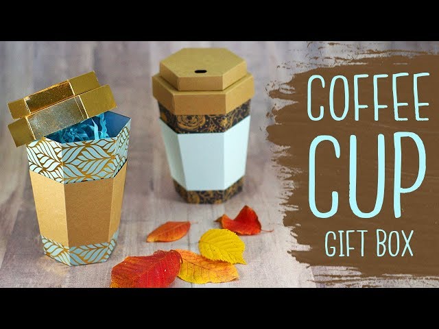 Coffee Cup Gift Box Papercraft Tutorial + Free Template ☕ DIY Gift Box