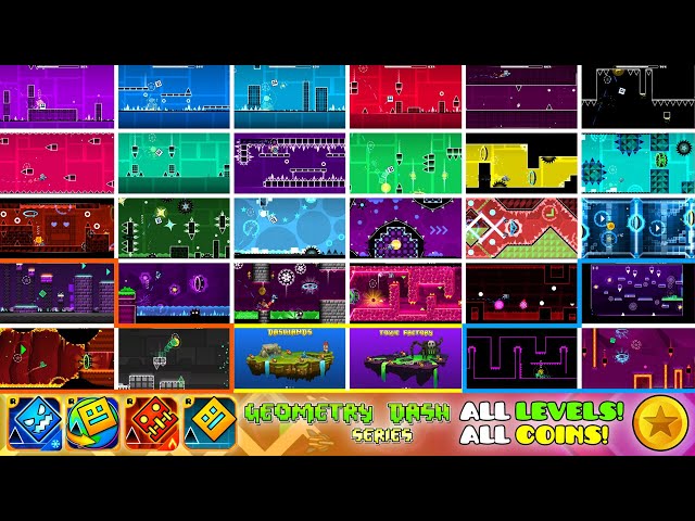 Geometry Dash SERIES (2.11, Meltdown, World & SubZero) - ALL LEVELS!!! [All Coins]