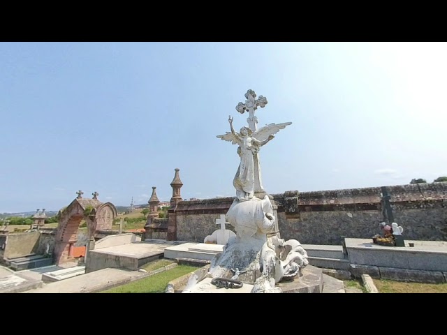 Comillas beach, port сemetery sculptures, city...