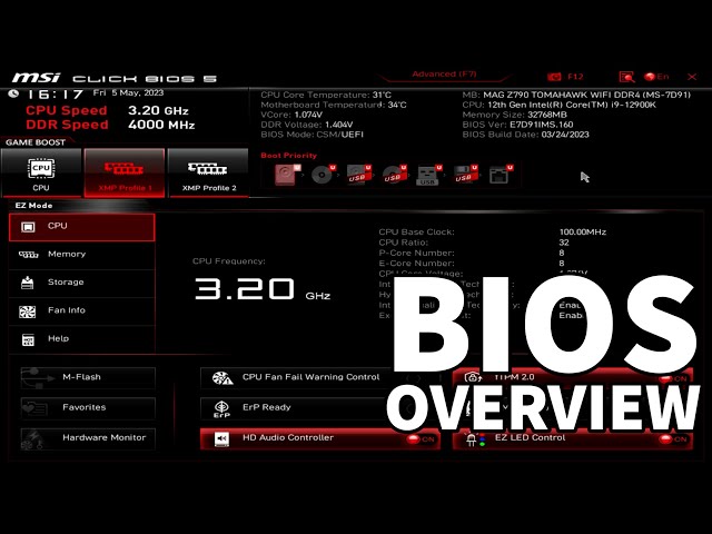 MSI MAG Z790 Tomahawk WIFI DDR4 BIOS Overview