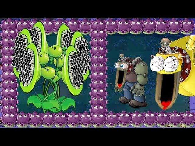 999 Plants Threpeater 1 Gloom Shroom vs Dr.zombos Gigargantuar /Plants vs Zombies