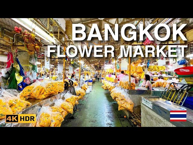 Exploring Pak Klong Talad: Bangkok's Local Flower Market in 4K HDR Walking Tour