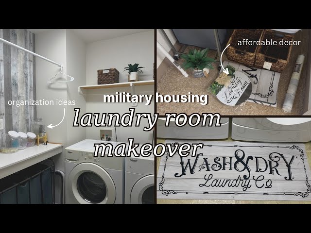 *NEW* LAUNDRY ROOM MAKEOVER | military housing | affordable & rent-friendly decor