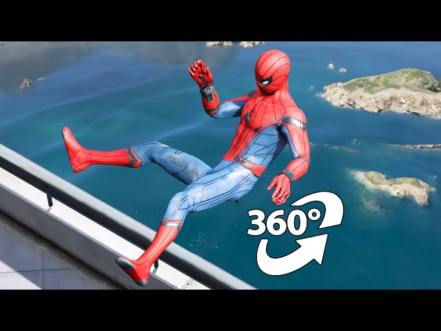 360 video | spiderman ragdoll 360 degree