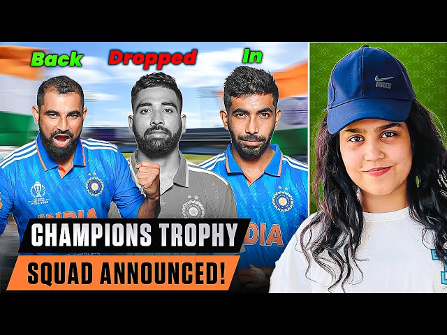 Champion Trophy 2025 India Squad | Team india Squad For Champion Trophy | Mohammad Siraj Out For CT