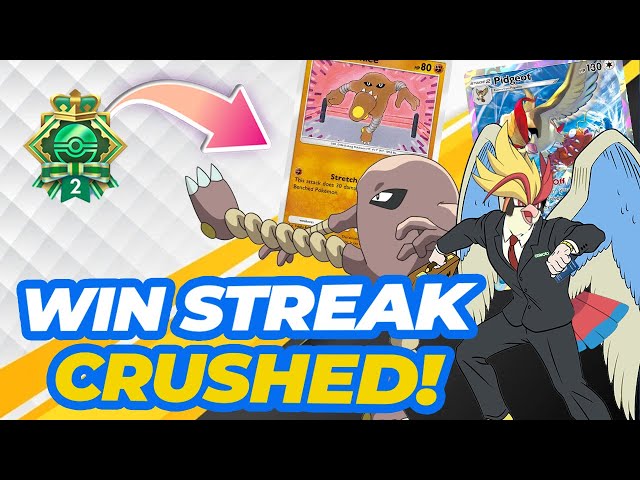 Win Streak Emblem CRUSHED with Baby Pidgeot Hitmonlee in Pokemon Pocket