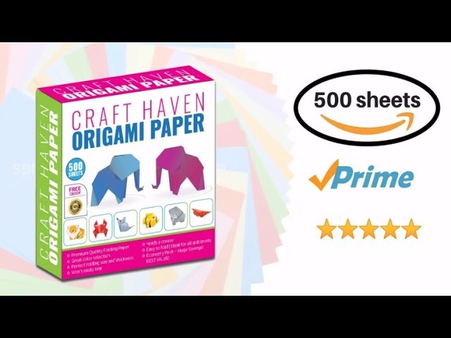 Origami Paper - 500 Origami Sheets per Pack - UNBOXING VIDEO by Craft Haven