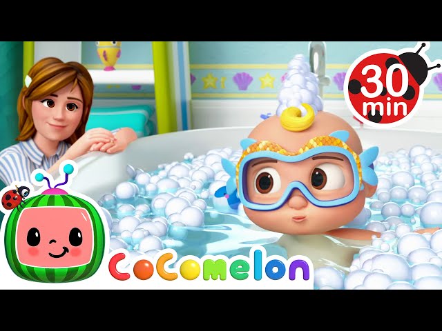 JJ is a Fast Little Fishy in the Bath 🐟🫧 Swim & Splash | Cocomelon and Little Angel Nursery Rhymes