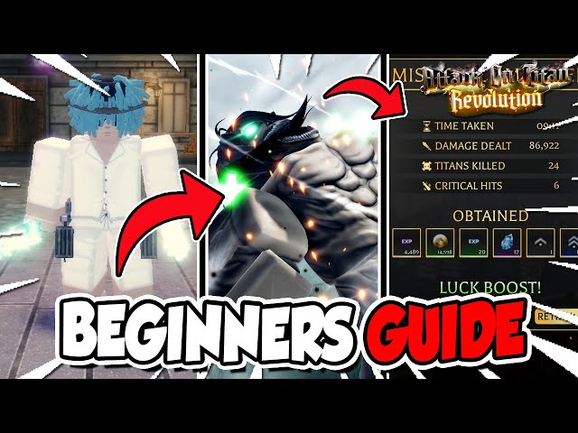 AOT Revolution Best Beginners Guide! (Level Up Fast,Rank Up,Titan Shifting,Etc)