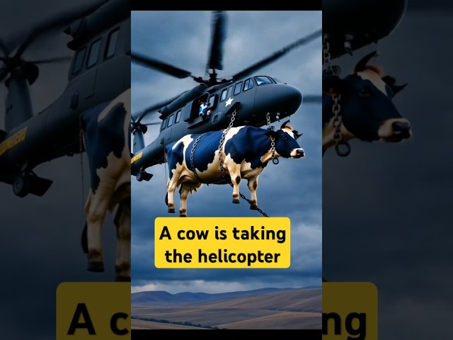 A cow is taking the helicopter#shorts#youtubeshorts #viralvideo