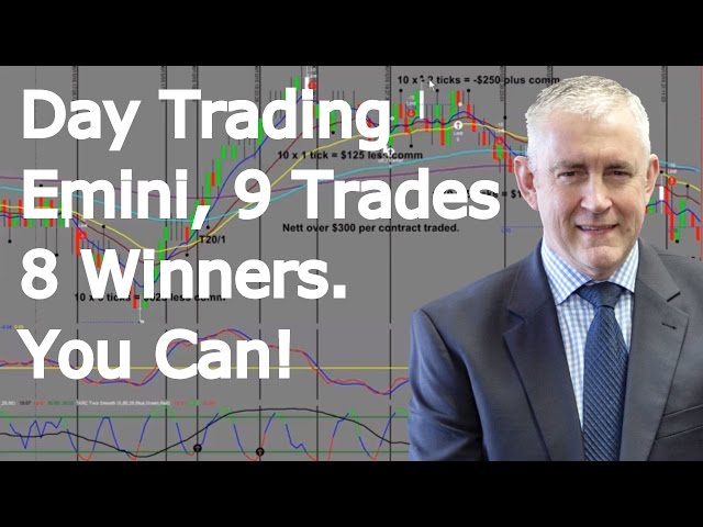 Day Trading Emini, 9 Trades 8 Winners  Yes You Can!