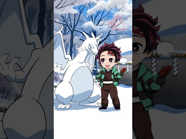 ⛄ Tanjiro VS Kanao Snowman 雪だるま#DemonSlayer #KimetsuNoYaiba