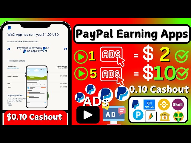 Minimum Withdraw $0.30 Only 🤑| New PayPal Cash Earning App 2024 | Earn PayPal Money Upto $77 Daily 🔥