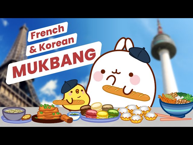 Funny Cartoon MUKBANG | Testing French and Korean Food 🤤