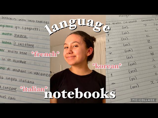 language notebooks flip through  *french, Korean, Italian*