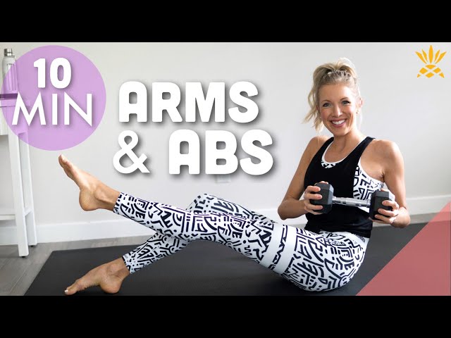 10-Min Arms & Abs | At-Home Workout w/ Dumbbells