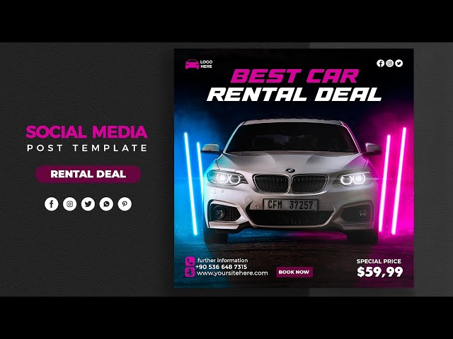 Luxury car social media post design in photoshop