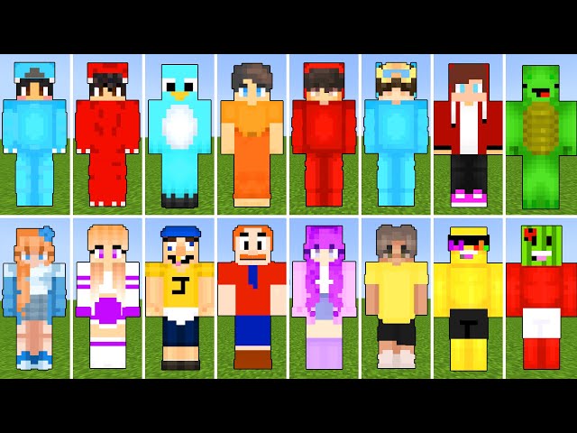 Milo and Chip x Cash and Nico x JJ and Mikey Maizen x Omz and Roxy x Jeffy Johnny Minecraft