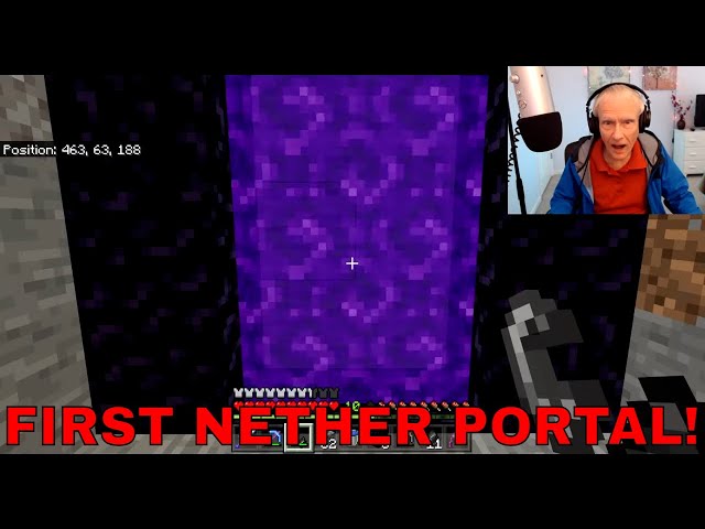 I Build MY FIRST NETHER PORTAL! (ASMR grandpa)