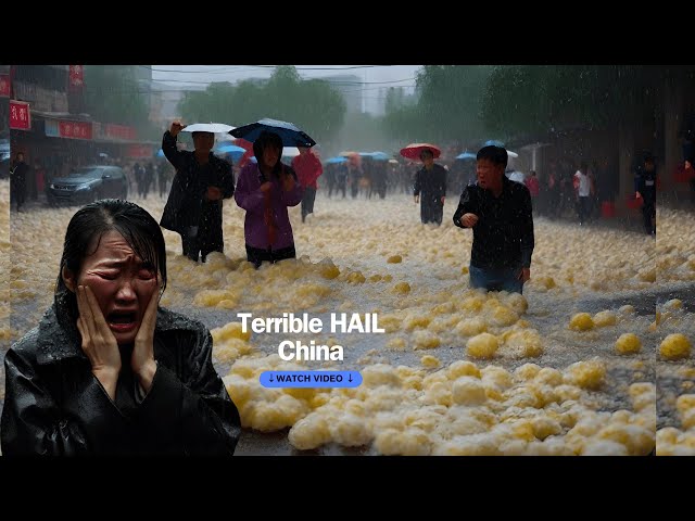 Huge hail the size of a tennis ball destroys Yiwu in Zhejiang Province, China!