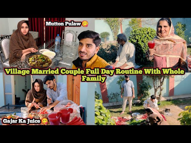 Village Married Couple Full Day Routine With Whole Family 🤗| Mutton Yakhni Pulaw 😋