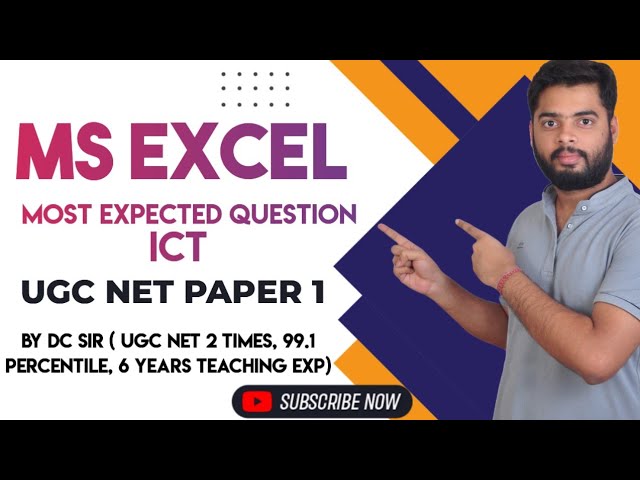 Easily solve MS Excel Questions for ICT | UGC NET Paper 1 | Cells, Addressing & Formulas Explained