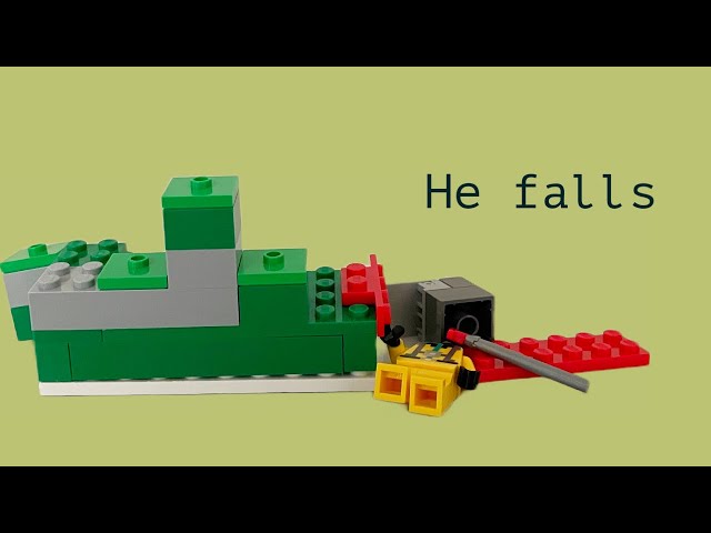 Lego Man falls to death on mountain - stop motion video