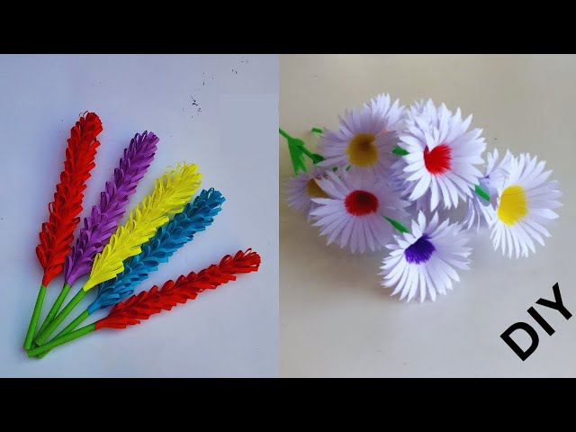 Easy Paper Flower Making | How To Make Paper Flower Craft | Paper Flower Making Step By Step