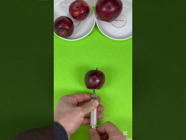 🪄 Magic Syringe! A Small 🍎 Apple Became a Big 🍎✨ #asmr #apple #magic #syringe