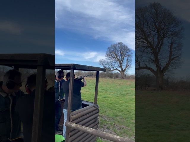 Clay shotgun shooting hit two in a row