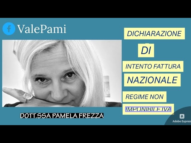 DICHIARAZIONE D'INTENTO: FATTURA NAZIONALE REGIME NON IMPONIBILE IVA