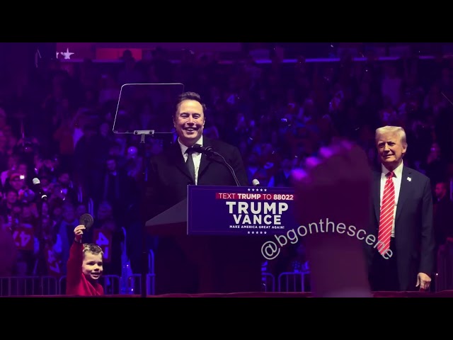 Elon Musk and his son X join Trump on stage at “Make America Great Again Victory Rally” in DC